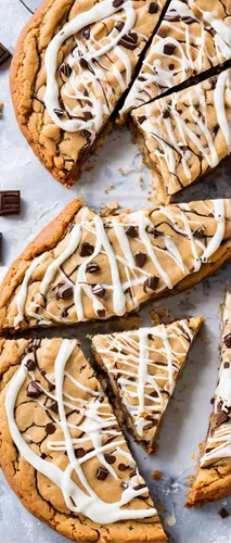 This Blondie Skillet Cookie is a DELICIOUS Melt-in-your-mouth recipe! The Cream Cheese Drizzle is the perfect finishing touch!,caramel shortbread,peanut butter cookie,chocolate chip cookie,wafer cooki