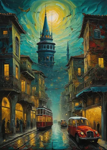 galata,galata tower,istanbul city,istanbul,sultanahmet,oil painting on canvas,italian painter,night scene,constantinople,art painting,oil painting,old city,bosphorus,old havana,city scape,venice,gondolier,hagia sofia,grand bazaar,kadikoy,Conceptual Art,Daily,Daily 14