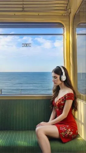 queensland rail,the girl at the station,train ride,cocorosie,retro woman,train car