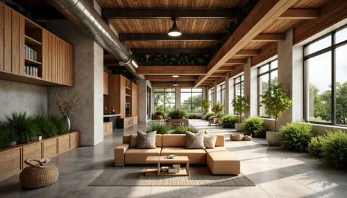 loft,lofts,wooden beams,roof garden,sunroom,packinghouse,indoor,patios,contemporary decor,roof terrace,penthouses,3d rendering,verandah,modern decor,daylighting,veranda,roof landscape,atriums,breezeway,modern office