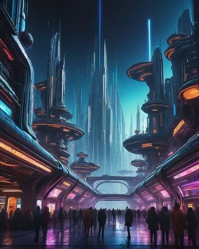 futuristic landscape,coruscant,futuristic architecture,cybercity,futuristic,arcology,spaceport,metropolis,sci - fi,cybertown,scifi,futuristic art museum,cyberport,fantasy city,sky space concept,sci fi,futuregen,coruscating,areopolis,cyberworld,Illustration,Vector,Vector 06