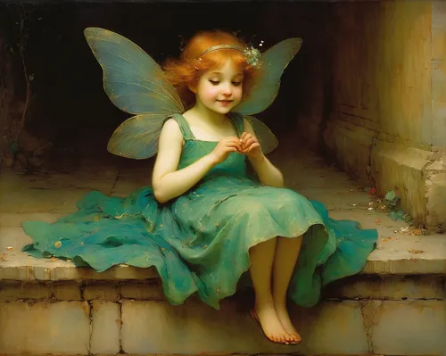 child fairy,little girl fairy,cupido (butterfly),cherub,faery,fairy,faerie,emile vernon,vintage angel,cupid,little angel,garden fairy,rosa ' the fairy,little angels,fairies,angel girl,crying angel,cherubs,flower fairy,rosa 'the fairy,Art,Classical Oil Painting,Classical Oil Painting 44