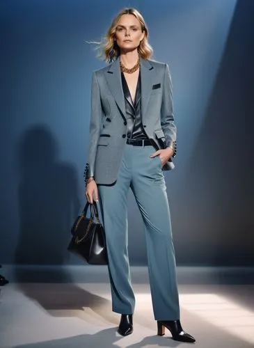 Fashion show ,the woman in this suit is holding a bag,pantsuit,woman in menswear,maxmara,menswear for women,pantsuits,navy suit,Photography,General,Natural