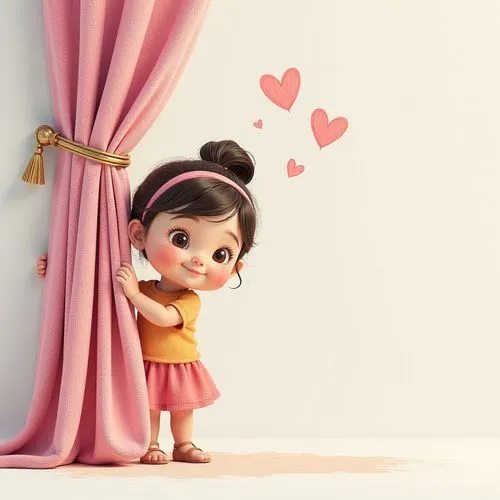 cute cartoon character,cute cartoon image,agnes,little girl in pink dress,ashima,coraline