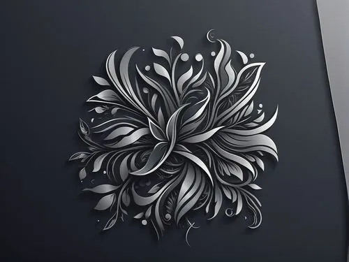 an elegant flower with white petals on a black background,chrysanthemum background,flowers png,pinstriping,metal embossing,floral mockup,decorative flower,Unique,Design,Logo Design