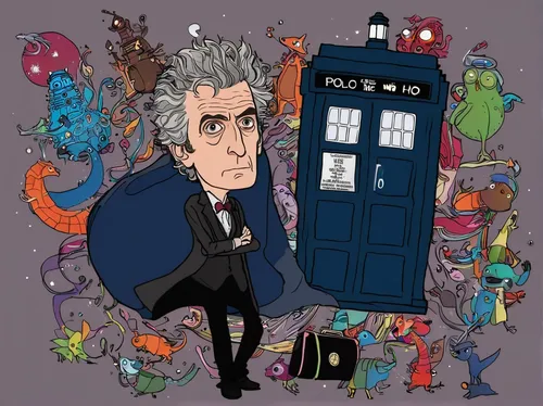 dr who,doctor who,twelve,the doctor,tardis,cartoon doctor,regeneration,doctor bags,the eleventh hour,doctor,female doctor,eleven,time traveler,ford prefect,sci fiction illustration,time travel,the collector,ship doctor,series 62,theoretician physician,Illustration,Children,Children 06