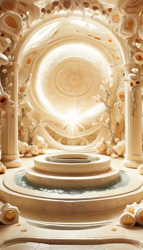 ceiling fixture,eucharistic,ceiling light,floor fountain,the pillar of light,portal,ceiling,the ceiling,dome roof,ceiling construction,fractalius,eucharist,marble palace,fractal environment,sunburst background,tabernacle,art deco background,decorative fountains,ramadan background,baroque