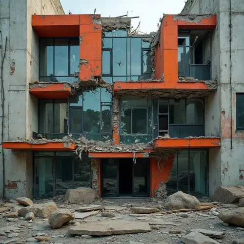 habitat 67,demolition,building rubble,norilsk,kabul,mogadishu,homs,dilapidated building,demolitions,luxury decay,mogaung,demolition work,destroyed city,destroyed houses,hashima,kurilsk,destroyed area,rubble,abandoned building,dereliction,Photography,General,Realistic