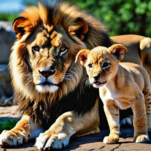 lion with cub,lions couple,lion children,lion father,white lion family,lionesses,male lions,two lion,king of the jungle,photo shoot with a lion cub,lion cub,lions,big cats,panthera leo,african lion,horse with cub,baby with mom,exotic animals,baby lion,little lion,Photography,General,Realistic