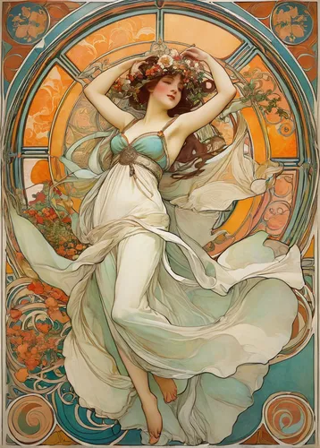 Write a joyful poem about the delights of being an epicure in a bustling market.,mucha,art nouveau,alfons mucha,art nouveau design,art nouveau frame,art nouveau frames,art deco woman,art deco ornament