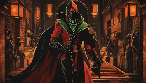 spawn,hooded man,doctor doom,magistrate,darth talon,undead warlock,assassin,dodge warlock,grimm reaper,count,grim reaper,magus,merchant,imperial coat,red hood,darth wader,dracula,apothecary,masquerade,cloak,Illustration,Realistic Fantasy,Realistic Fantasy 21