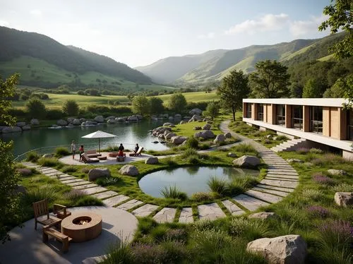 landscaped,3d rendering,landscape design sydney,render,zen garden,landscape designers sydney,amanresorts,ponds,japanese zen garden,garden pond,3d rendered,home landscape,luxury property,pond,golf resort,landscaping,lily pond,3d render,infinity swimming pool,renderings