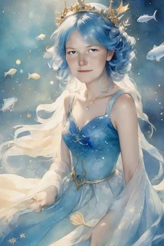 undine,fairie,the snow queen,fairy queen,faerie,margaery,faery,white rose snow queen,amphitrite,little girl fairy,amalthea,ice queen,naiad,fairy galaxy,fairy,fae,sigyn,serafina,cielo,adere,Digital Art,Watercolor