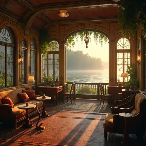 sunroom,dandelion hall,cryengine,victorian,riviera,porch,conservatory,veranda,sitting room,verandah,front porch,overlook,victorian room,briarcliff,the evening light,inglenook,livingroom,breakfast room,ornate room,deakins,Photography,General,Realistic