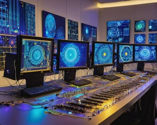 control desk,computer room,control center,computer workstation,fractal design,monitor wall,computer cluster,computer system,the server room,monitors,computer desk,console mixing,digital cinema,computer tomography,mixing table,crypto mining,cable management,desktop computer,computer networking,computer network,Conceptual Art,Graffiti Art,Graffiti Art 03