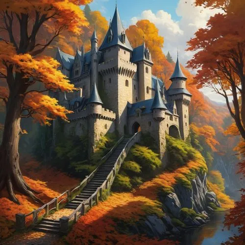 fairy tale castle,fairytale castle,fantasy picture,hogwarts,knight's castle,fantasy landscape,Conceptual Art,Fantasy,Fantasy 03