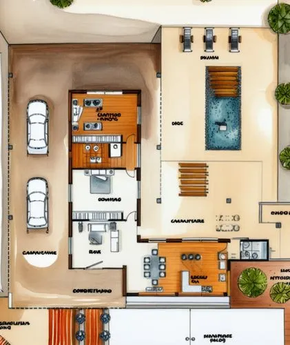 Landscape Design,a floor plan for a home with two rooms, and a garage,habitaciones,floorplan home,residencial,floorplan,house floorplan,floorplans,Illustration,Abstract Fantasy,Abstract Fantasy 23