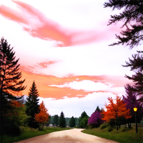 dusk background,landscape background,maple road,forest road,mountain road,country road,caledon,autumn sky,cartoon video game background,twilight,road,purple landscape,cloudstreet,scummvm,pink dawn,sky of autumn,red sky,open road,evening atmosphere,oakhurst,Illustration,Vector,Vector 14