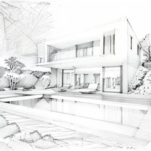 sketchup,unbuilt,penciling,modern épület,minimalista ház,Design Sketch,Design Sketch,Pencil Line Art