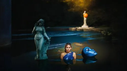 water nymph,the blonde in the river,fantasy picture,celtic woman,blue enchantress,photomanipulation,tour to the sirens,digital compositing,photoshop manipulation,the night of kupala,image manipulation,mystique,mother earth statue,photo manipulation,greek mythology,world digital painting,woman at the well,weeping angel,girl on the river,river of life project