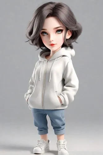 3d figure,3d model,tracksuit,cute cartoon character,doll figure,game figure,artist doll,fashion doll,hoodie,female doll,3d rendered,model doll,chibi girl,3d render,pubg mascot,fashion dolls,anime 3d,d