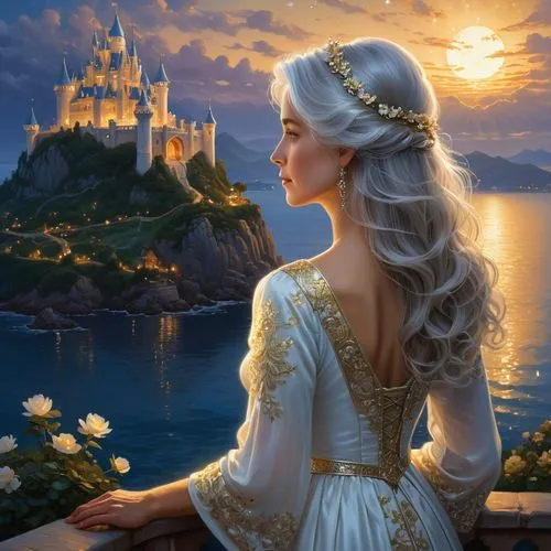 fantasy picture,galadriel,rapunzel,fantasy art,daenerys,fantasy portrait,Illustration,Realistic Fantasy,Realistic Fantasy 27