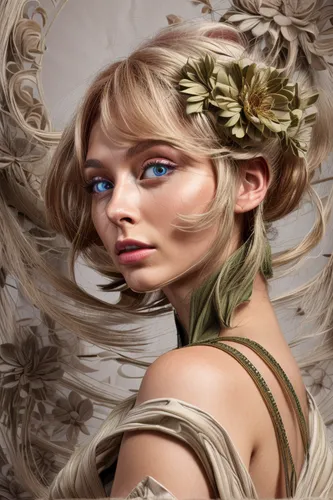 laurel wreath,fantasy portrait,girl in a wreath,faery,dryad,world digital painting,faerie,headpiece,feather headdress,headdress,fashion illustration,digital painting,fantasy art,portrait background,faun,aphrodite,cleopatra,jessamine,digital artwork,digital art