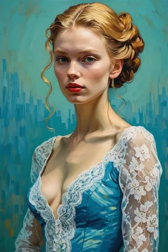 portrait of a girl,fantasy portrait,cinderella,girl in a long,girl in a long dress,young woman,mystical portrait of a girl,painted lady,blue painting,romantic portrait,world digital painting,woman thinking,oil painting,portrait of a woman,blonde woman,girl portrait,girl with cloth,blue enchantress,woman portrait,victorian lady,Conceptual Art,Fantasy,Fantasy 07