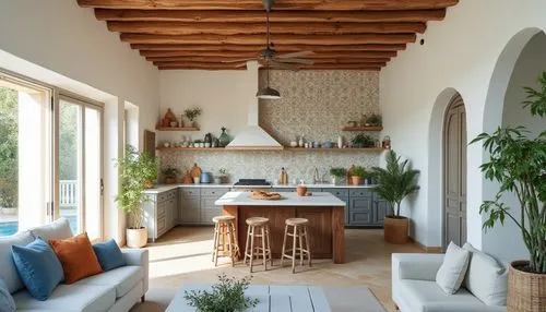 masseria,home interior,wooden beams,tile kitchen,interior decor,loggia