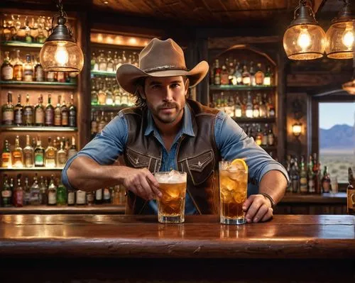 akubra,bartender,mccree,barman,budweiser,pioneertown,Photography,General,Natural