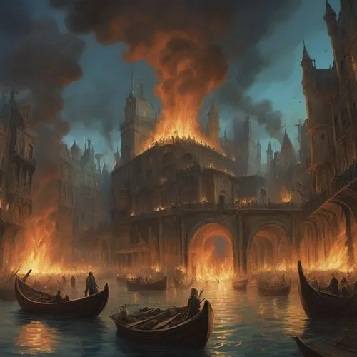 conclave,city in flames,fantasy picture,notredame,firelands,notre dame,Conceptual Art,Fantasy,Fantasy 01