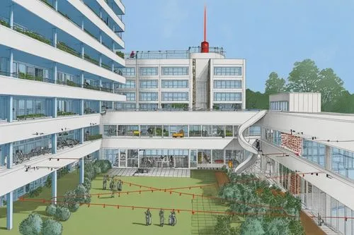 the building has many rooms and a lot of people,sketchup,mvrdv,europan,renderings,technopark,school design,Unique,Design,Blueprint