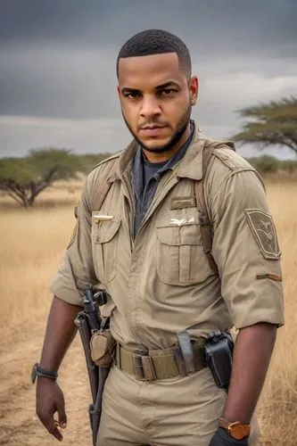 park ranger,sheriff,tanzania,police uniforms,kenya africa,khaki,namib rand,police officer,wildlife biologist,tsavo,officer,policeman,brown wegameise,security guard,sinai,kenyan,amarula,african american male,zambia zmw,inspector,Photography,Realistic