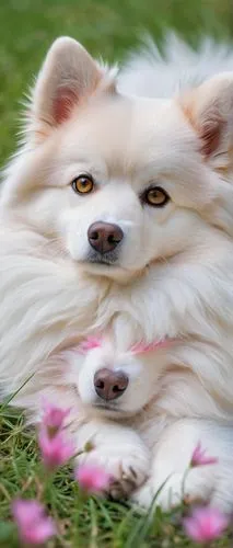 american eskimo dog,japanese spitz,samoyed,canadian eskimo dog,indian spitz,icelandic sheepdog,pomeranian,german spitz,german spitz mittel,german spitz klein,rough collie,finnish lapphund,swedish lapphund,polish lowland sheepdog,white dog,polish tatra sheepdog,two dogs,color dogs,japanese chin,berger blanc suisse,Illustration,Realistic Fantasy,Realistic Fantasy 20