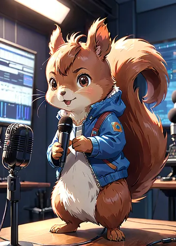 musical rodent,announcer,sound engineer,singing,mic,mixing engineer,microphone,audio engineer,vocals,radio set,sound studio,student with mic,recording studio,music studio,backing vocalist,radio,recording,broadcasting,recoding,karaoke,Anime,Anime,Realistic