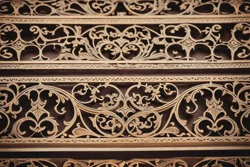 fretwork,grillwork,patterned wood decoration,ornamental dividers,scrollwork,ironwork,wrought iron,quatrefoils,motifs,carved wood,carved wall,ornamental wood,rustication,ornamentation,wall panel,latticework,intricacy,entablature,balusters,tracery,Unique,3D,Isometric