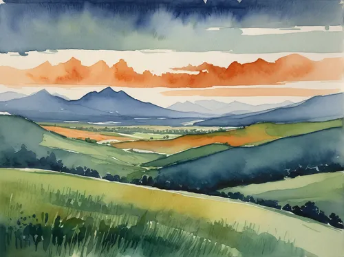 braque d'auvergne,taranaki,watercolour,watercolor background,mount taranaki,watercolour frame,watercolor paint strokes,panoramic landscape,rolling hills,mountain landscape,landscape,mountainous landscape,watercolor,cloud bank,high landscape,berge stahl,watercolor wine,mountain scene,salt meadow landscape,watercolor paper,Illustration,Children,Children 02