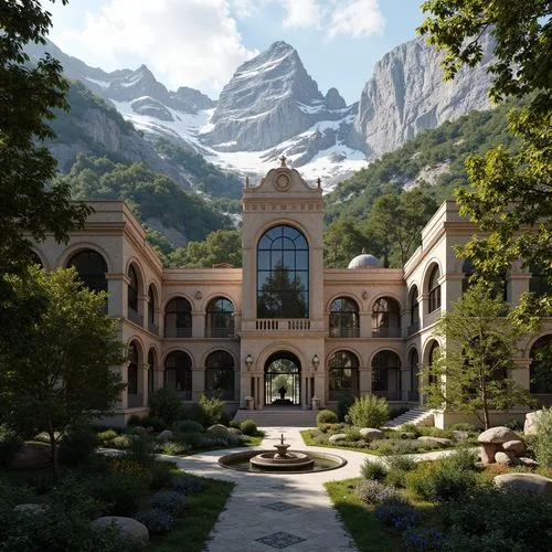 rivendell,monastery,celsus library,monserrat,monastery garden,alpine village,montserrat,mountain settlement,sapienza,building valley,house in the mountains,oberland,render,monasteries,glarus,theed,universita,alfheim,alpine landscape,gondolin