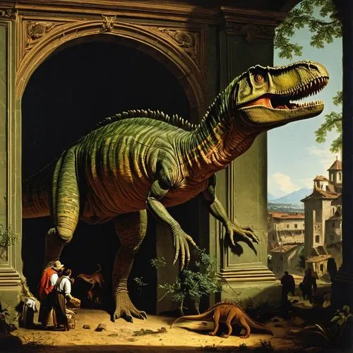 landmannahellir,tyrannosaurus,tyrannosaurus rex,tirannosaurus,dinosaur,dino,aucasaurus,palaeontology,paleontology,dinosaruio,t rex,trex,t-rex,prehistoric,reconstruction,dinosaur skeleton,brontosaurus,cynorhodon,primeval times,dinosaurs,Art,Classical Oil Painting,Classical Oil Painting 25