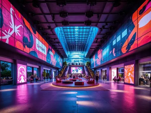 innoventions,the dubai mall entrance,walt disney center,niketown,citywalk,galleria,sanlitun,futuristic art museum,museum of science and industry,artscience museum,shopping mall,emp,arcades,factory hall,imageworks,atrium,disneyquest,acmi,zeil,technology museum