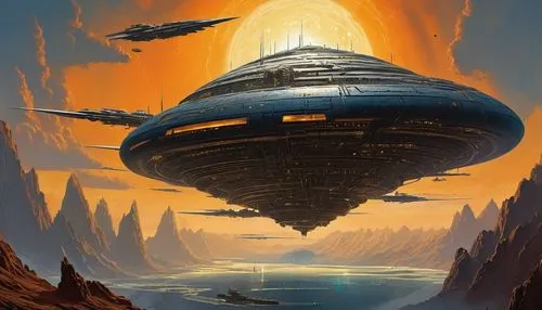 airships,alien ship,spelljammer,skyship,airship,futuristic landscape,sci fiction illustration,starship,homeworld,bathysphere,dropship,cardassia,voyagers,space ship,space ships,dreadnaught,deltha,sulaco,citadels,homeworlds,Illustration,Realistic Fantasy,Realistic Fantasy 28