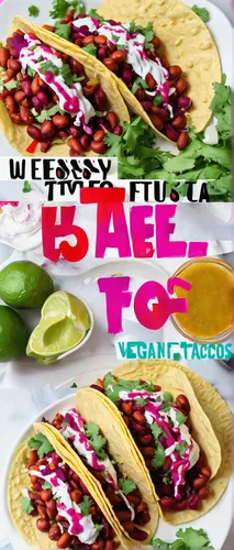 We love these Easy Messy Vegan HeartBeet Bean Tacos.,tacos,tacos food,tlacoyo,taco,tostada,tacamahac,taco tuesday,korean taco,tex-mex food,mexican food,saladitos,corn taco,mexican foods,southwestern u