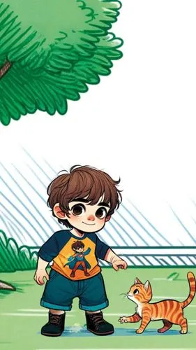 kyuhyun,ritriver and the cat,zookeeper,kyu,tigert,tiger cub,young tiger,chestnut tiger,tiggers,king of the jungle,he is climbing up a tree,cartoon forest,animal zoo,tyger,taiga,chibi kids,zagor,hoon,k