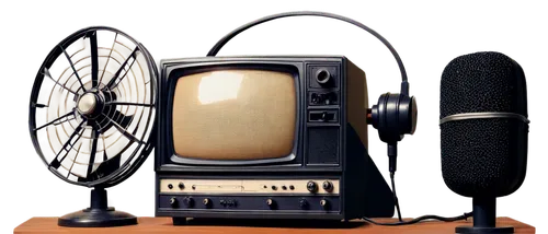 Flashback, vintage TV screen, old movie reel, nostalgic atmosphere, warm glow, grainy texture, retro microphone, 3D headphones, audio waves, soundboard, mixing console, recording studio, soft focus, s