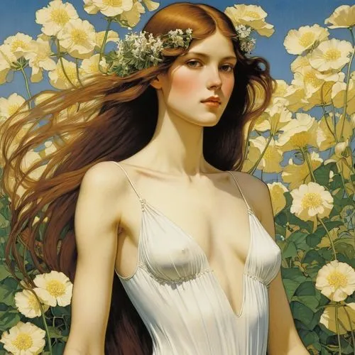 diwata,mcginnis,viveros,margaery,margueritte,girl in flowers,Illustration,Retro,Retro 01