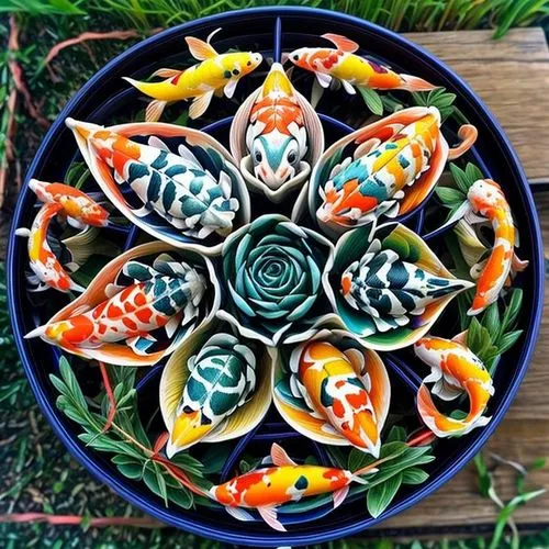 sushi art,koi fish,sushi plate,water lily plate,koi pond,koi carp,sushi set,koi carps,koi,mandarin cake,fishes,ornamental fish,fish in water,sushi rolls,tropical fish,sushi roll images,fish collage,japanese garden ornament,ornamental shrimp,flower bowl