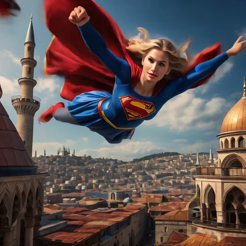 super heroine,super woman,flying girl,sprint woman,leap for joy,digital compositing,wonder woman city,superman,leap of faith,wonder,believe can fly,superhero background,girl in a historic way,super po