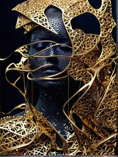 ratu ,venetian mask,masquerade,gold mask,golden mask,abstract gold embossed,gold paint stroke,gold filigree,gold foil art,gold leaf,gold foil mermaid,goldwork,filigree,gold foil crown,gold foil,gold d