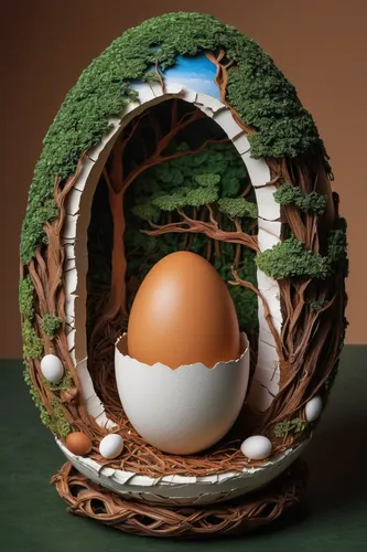 A lonely artist finds inspiration in egg shells. Describe the serene setting where they create their masterpiece.,egg basket,nest easter,organic egg,robin egg,eggs in a basket,egg tray,egg net,easter 