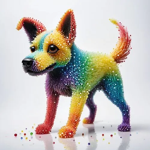 color dogs,toy dog,toy fox terrier,brazilian terrier,orbeez,japanese terrier,dog toy,dog toys,piñata,rainbow pencil background,chihuahua poodle mix,english toy terrier,red heeler,klepon,rainbow rabbit,rainbow unicorn,dog illustration,the french bulldog,whimsical animals,cheerful dog,Illustration,Realistic Fantasy,Realistic Fantasy 02